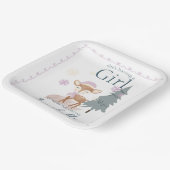 Assiettes En Carton Bébé d'hiver mignonne Cerf Femme Fawn (Angulaire)