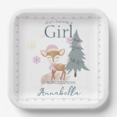 Assiettes En Carton Bébé d'hiver mignonne Cerf Femme Fawn (Recto)