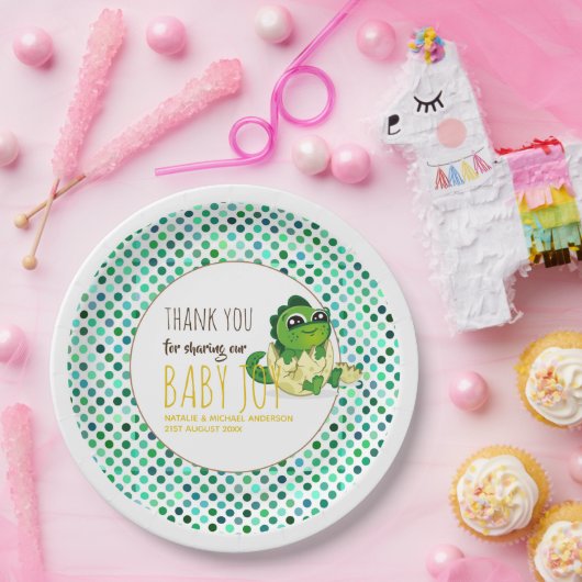 Assiettes En Carton Bébé Dinosaur Hatching Douche Party (Fête)