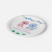 Assiettes En Carton Bébé Dinosaur Jour d'anniversaire conjoint garçon  (Angle)