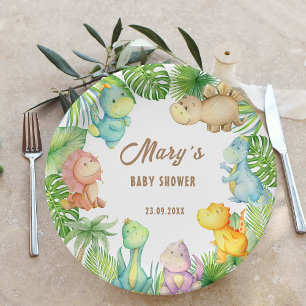Assiettes En Carton Bébé dinosaure
