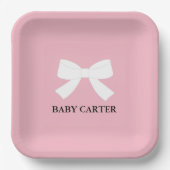 Assiettes En Carton BÉBÉ Douche rose Sprinké Plaques papier (Recto)