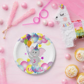 Assiettes En Carton Bébé éléphant fête d'anniversaire (Fête)