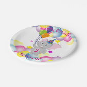 Assiettes En Carton Bébé éléphant fête d'anniversaire (Angle)