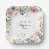 Assiettes En Carton BÉBÉ EN BLOOM ! Baby shower (Recto)