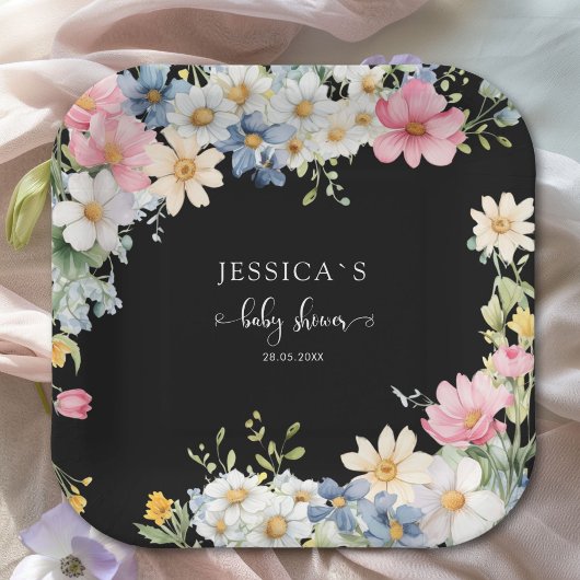 Assiettes En Carton BÉBÉ EN BLOOM ! Baby shower