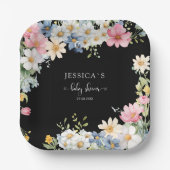 Assiettes En Carton BÉBÉ EN BLOOM ! Baby shower (Recto)