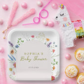 Assiettes En Carton Bébé en fleur Arc Fleur sauvage (Fête)