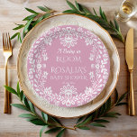 Assiettes En Carton Bébé en fleur baby shower mexicain rose pâle<br><div class="desc">Dusty rose vintage mexicaine talavera boho baby shower monogrammed papier assiettes un bébé en fleur baby shower plaques personnalisées, dusty rose vintage motif imprimé plaques rose et blanc Talavera art folklorique baby shower papier assiettes, cielito lindo baby shower décoration bébé fille baby shower baby shower décoration table personnalisée rose mexicaine...</div>