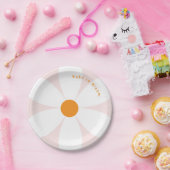 Assiettes En Carton Bébé en fleur Baby shower rose marguerite (Fête)