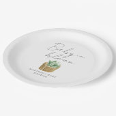 Assiettes En Carton Bébé en fleur Baby shower Succulent simple (Angle)