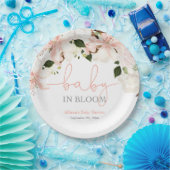 Assiettes En Carton Bébé en Fleur blanc rose lys (Fête)