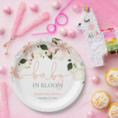 Assiettes En Carton Bébé en Fleur blanc rose lys (Fête)