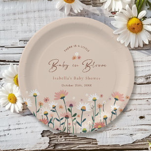 Assiettes En Carton Bébé en Fleur Boho Chic Floral Jardin Fête Douche