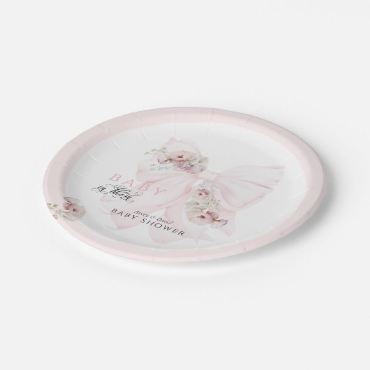 Assiettes En Carton Bébé en Fleur Bow Printemps Jardin Fille Baby show (Angle)