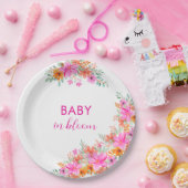 Assiettes En Carton Bébé en Fleur douche fleurie d'été (Fête)