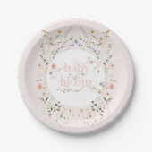 Assiettes En Carton Bébé en Fleur Fleur sauvage Fille Baby shower rose (Devant)