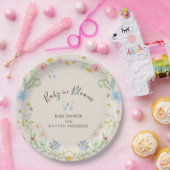 Assiettes En Carton Bébé en Fleur Fleur sauvage Floral Butterfly Douch (Fête)