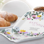 Assiettes En Carton Bébé en fleur Fleur sauvage pelouse florale<br><div class="desc">Baby in Bloom Fleur sauvage plaques de papier baby shower pour personnaliser. Le design présente des bordures florales de fleurs sauvages en jaune lilas rose et bleu. Si vous souhaitez faire correspondre des produits, s'il vous plaît parcourez ma collection de pelouse Fleur sauvage ou envoyez-moi un message pour ajouter les...</div>