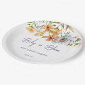 Assiettes En Carton Bébé en fleurs baby shower fleur sauvage imprimé (Angle)