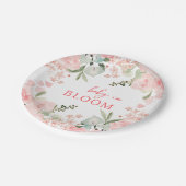 Assiettes En Carton Bébé en fleurs Baby shower floral (Angle)