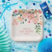 Assiettes En Carton Bébé en fleurs boho fleuri chic baby shower fille (Fête)