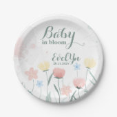 Assiettes En Carton bébé en fleurs fleurs sauvages aquarelle (Devant)