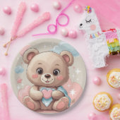 Assiettes En Carton Bébé en peluche adorable - Soft Pastel Design (Fête)