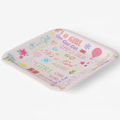 Assiettes En Carton Bébé fille (Angulaire)