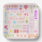 Assiettes En Carton Bébé fille (Recto)