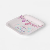 Assiettes En Carton Bébé Fille Ligne En Plaque De Papier Rose (Angulaire)