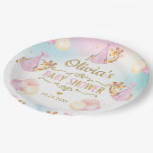 Assiettes En Carton Bébé fille mignonne Giraffe Baby shower Ballons (Angle)