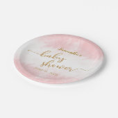 Assiettes En Carton Bébé fille Parties scintillant or Aquarelle Baby s (Angle)