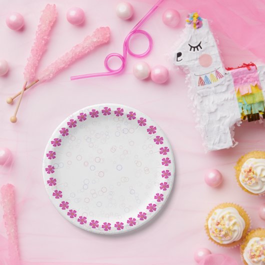 Assiettes En Carton Bébé fille rose (Fête)