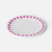 Assiettes En Carton Bébé fille rose (Angle)