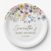Assiettes En Carton Bébé fleur sauvage dans le Baby shower en fleurs (Devant)
