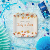 Assiettes En Carton Bébé floral en fleur Baby shower Plaques en papier (Fête)