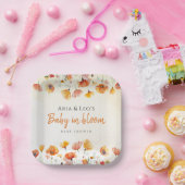 Assiettes En Carton Bébé floral en fleur Baby shower Plaques en papier (Fête)