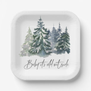 Assiettes En Carton Bébé forestier Il fait froid à l’extérieur du Baby