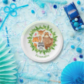 Assiettes En Carton Bébé Forêt Animaux Ours Raccoon Écureuil Anniversa (Fête)