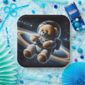 Assiettes En Carton Bébé Garçon Astronaut Teddy Bear (Fête)