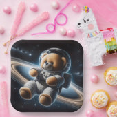 Assiettes En Carton Bébé Garçon Astronaut Teddy Bear (Fête)