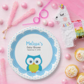 Assiettes En Carton Bébé Garçon grand souri Chouette souriante plaque  (Fête)