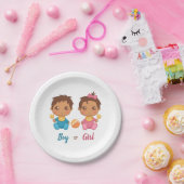 Assiettes En Carton Bébé Garçon ou fille Révélation de genre Plaque pa (Fête)