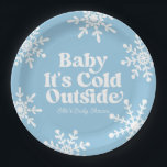 Assiettes En Carton Bébé Il fait froid dehors Baby shower de flocons d<br><div class="desc">C'est un bébé c'est froid dehors Blue Snowflake Baby shower Plaques de papier!</div>