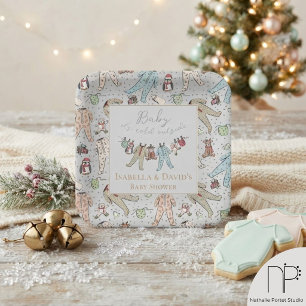 Assiettes En Carton Bébé il fait froid dehors Baby Shower d'hiver