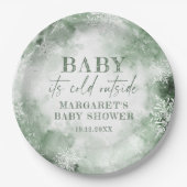 Assiettes En Carton Bébé Il fait froid dehors de la forêt d'hiver (Devant)