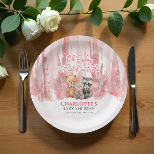 Assiettes En Carton Bébé, il fait froid dehors Fête de Naissance Forêt