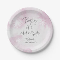 Bébé Il fait froid dehors rose Aquarelle Douche