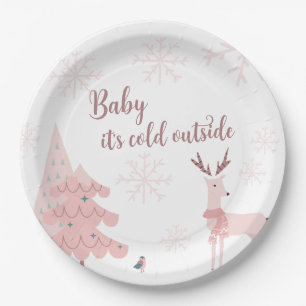 Assiettes En Carton Bébé Il fait froid Plaques de papier extérieur